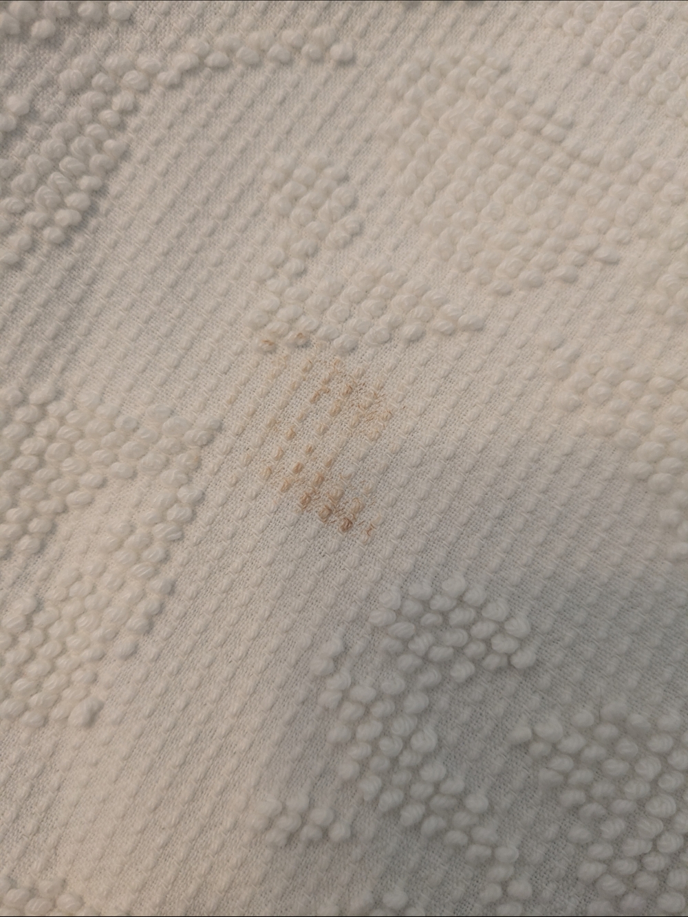 Vintage Cream King Chenille Cotton Comforter - Neutral Bedding - Picture 7 of 7